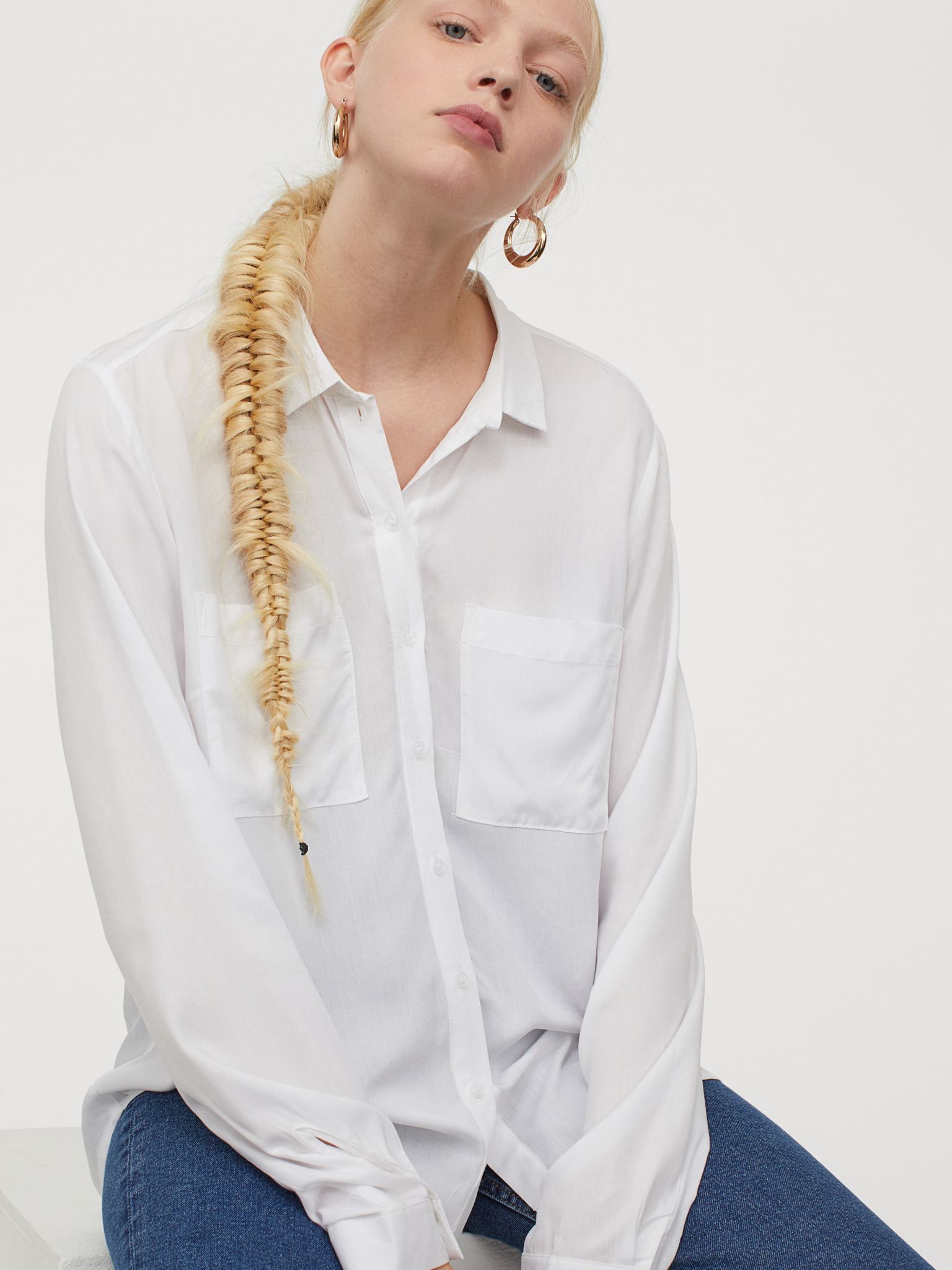 

Рубашка H&M 1512-6893891 38 Белая