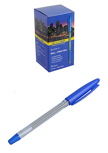 

Ручка шариковая, синяя, с резиновым грипом (50 штук) Buromax (BM.8100-01)