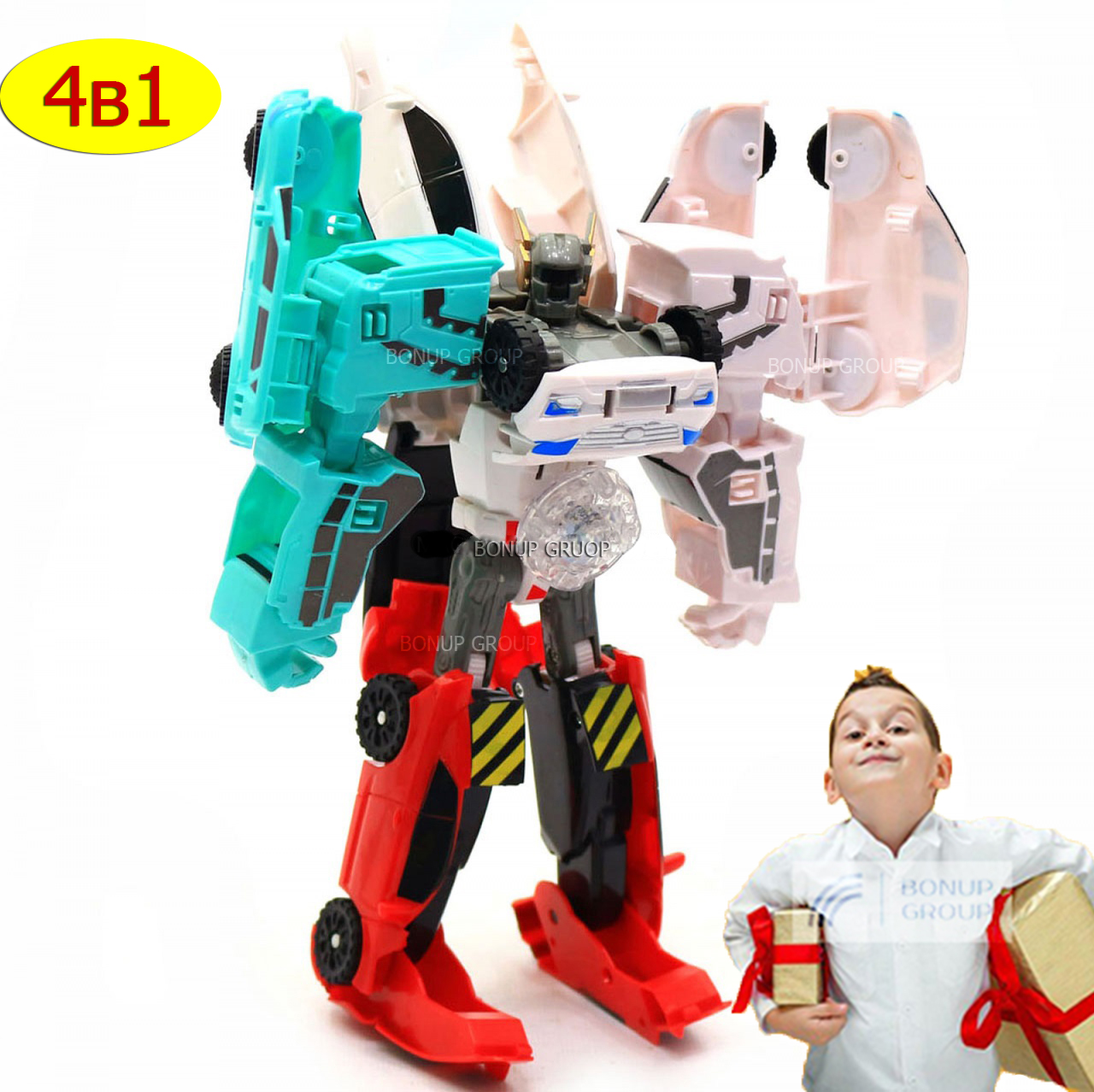 

Робот трансформер Tobot ROBOT Quatrax 4 в 1 персонаж мультфильма 225153316
