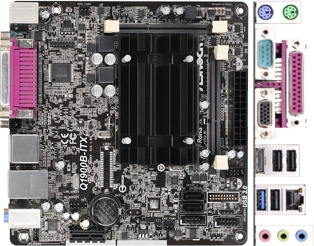 

Материнська плата ASRock Q1900B-ITX CPU Celeron Quad-Core (2.0GHz) 2xDDR3 SO VGA-HDMI LPT/COM mITX