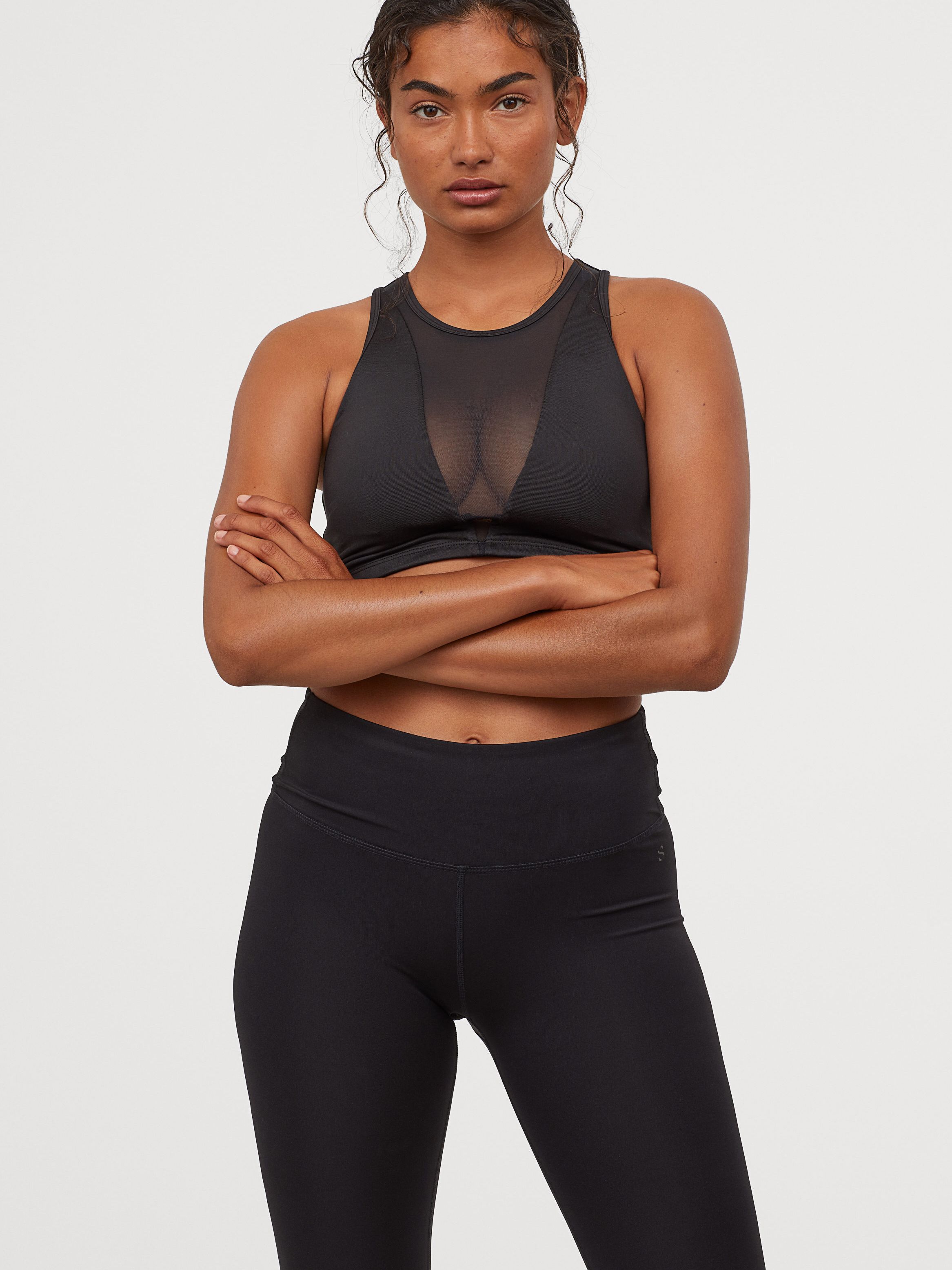 

Спортивный топ H&M 0803454-0 M Черный (СА2000001545676)