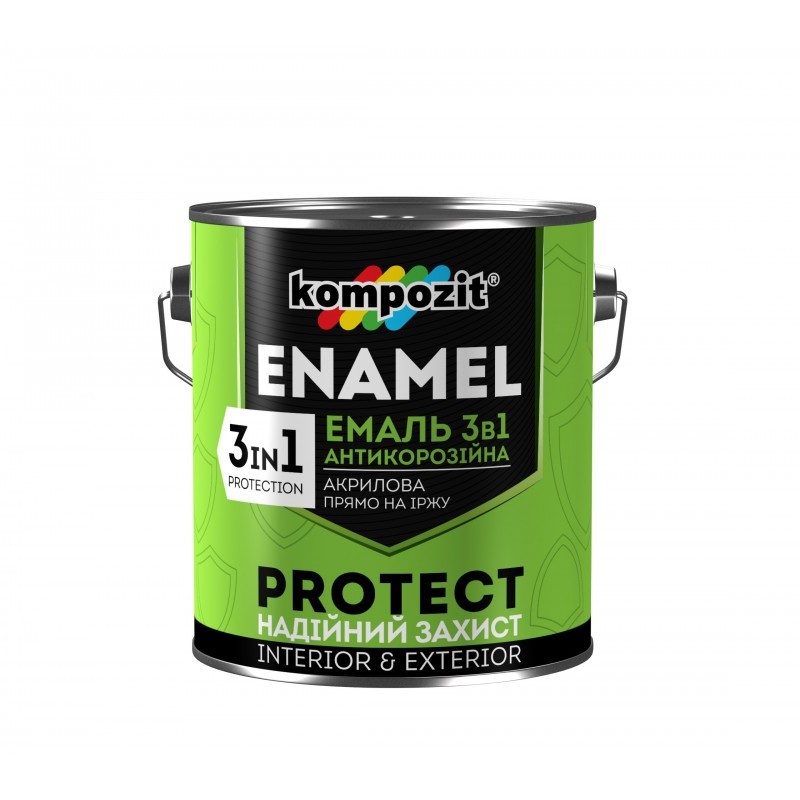 

Эмаль антикоррозионная Kompozit 3 в 1 PROTECT 0,75 кг