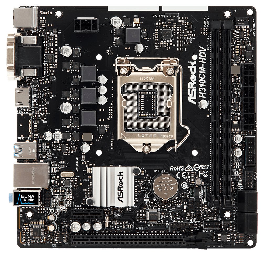 

Материнська плата ASRock H310CM-HDV/M.2 (s1151, Intel H310) mATX (6490683)