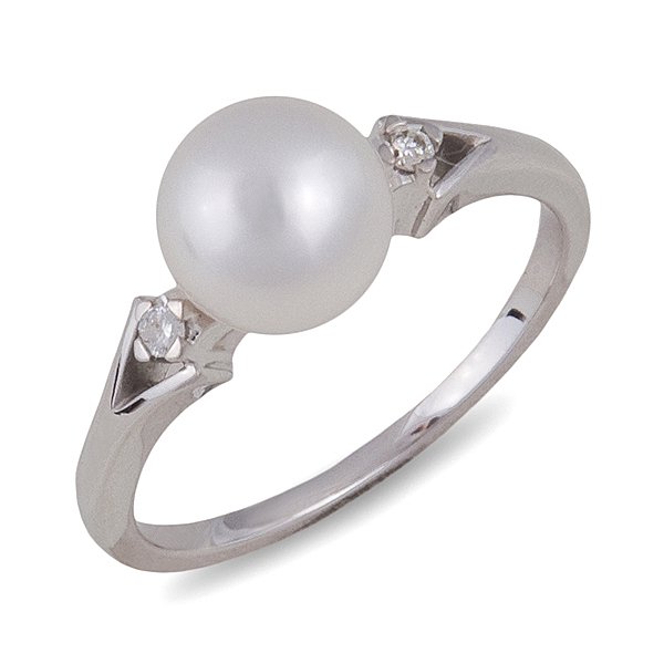 

Кольцо из белого золота с бриллиантами и жемчугом 001293, размер 17