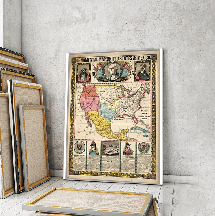 

Винтажная карта Artel «Орнаментальная карта США и Мексики 1846 г.» 75x50 см