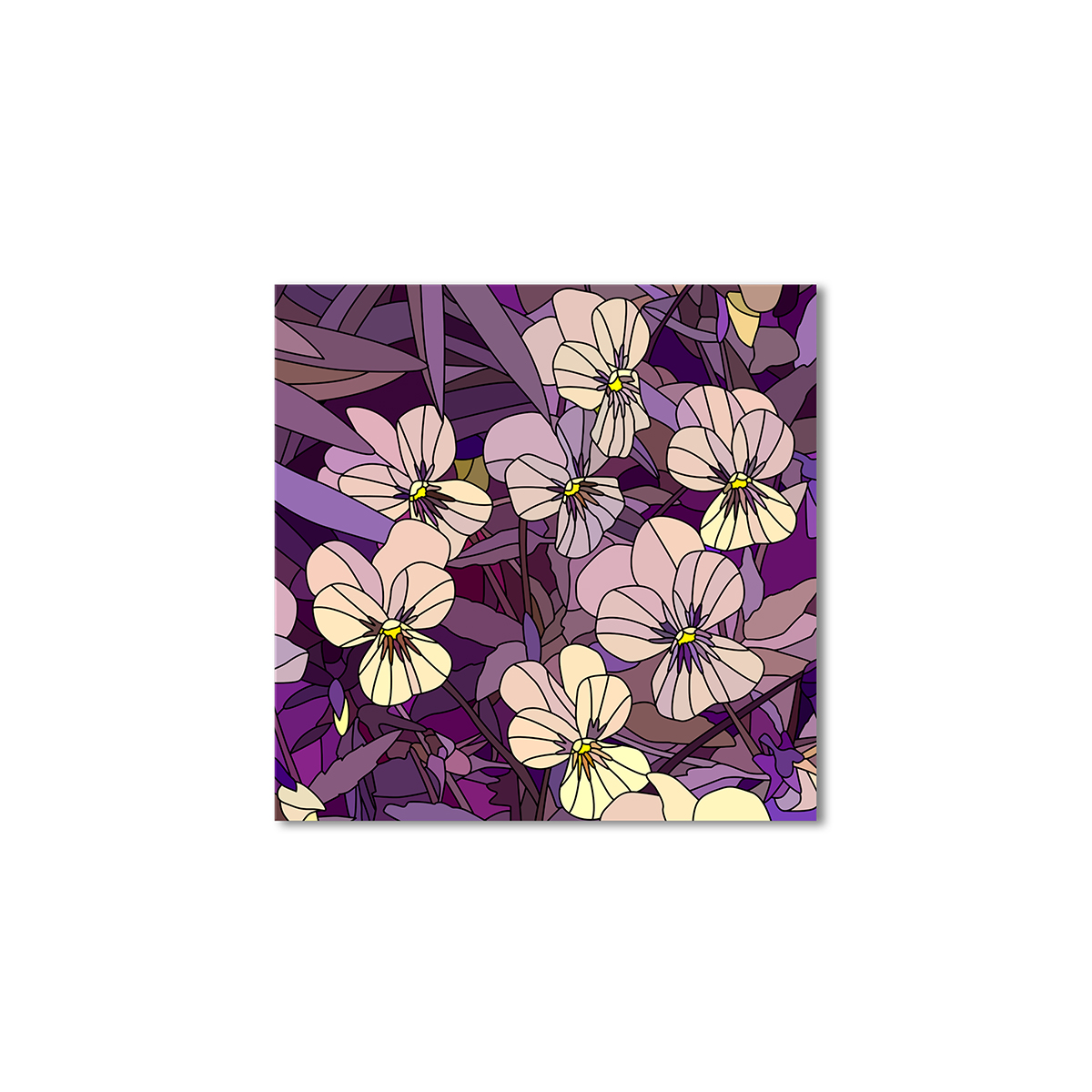 

Модульная картина Artel «Мозаика из цветов фиалок» 90x90 см