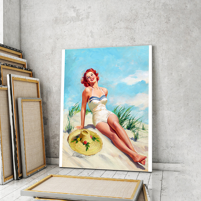 

Модульная картина Artel «Пин ап девушка на пляже. Говард Коннолли» 90x60 см