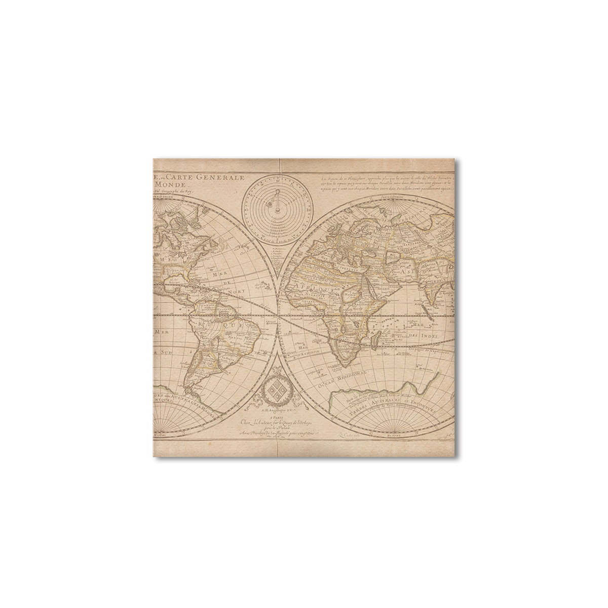 

Винтажная карта Artel «Старинная карта мира» 100x100 см