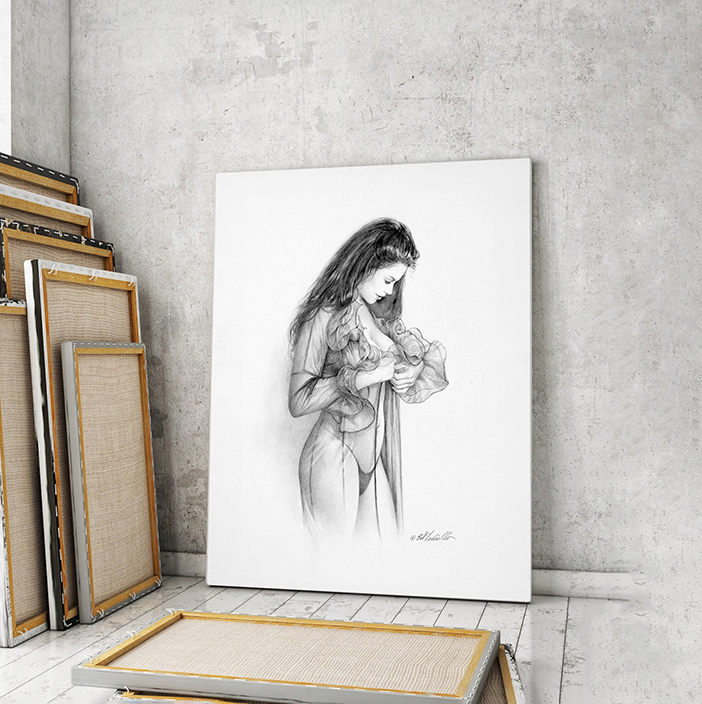 

Модульная картина Artel «Девушка в прозрачном. Рисунок карандашом. Эдвард Тадиелло» 90x60 см