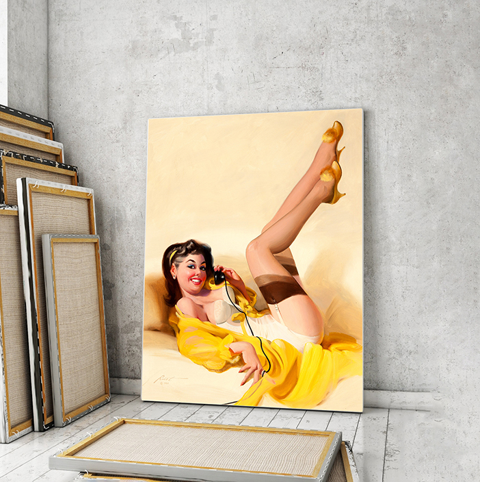 

Модульная картина Artel «Очаровательная брюнетка говорит по телефону. Дональд Раст» 60х40 см