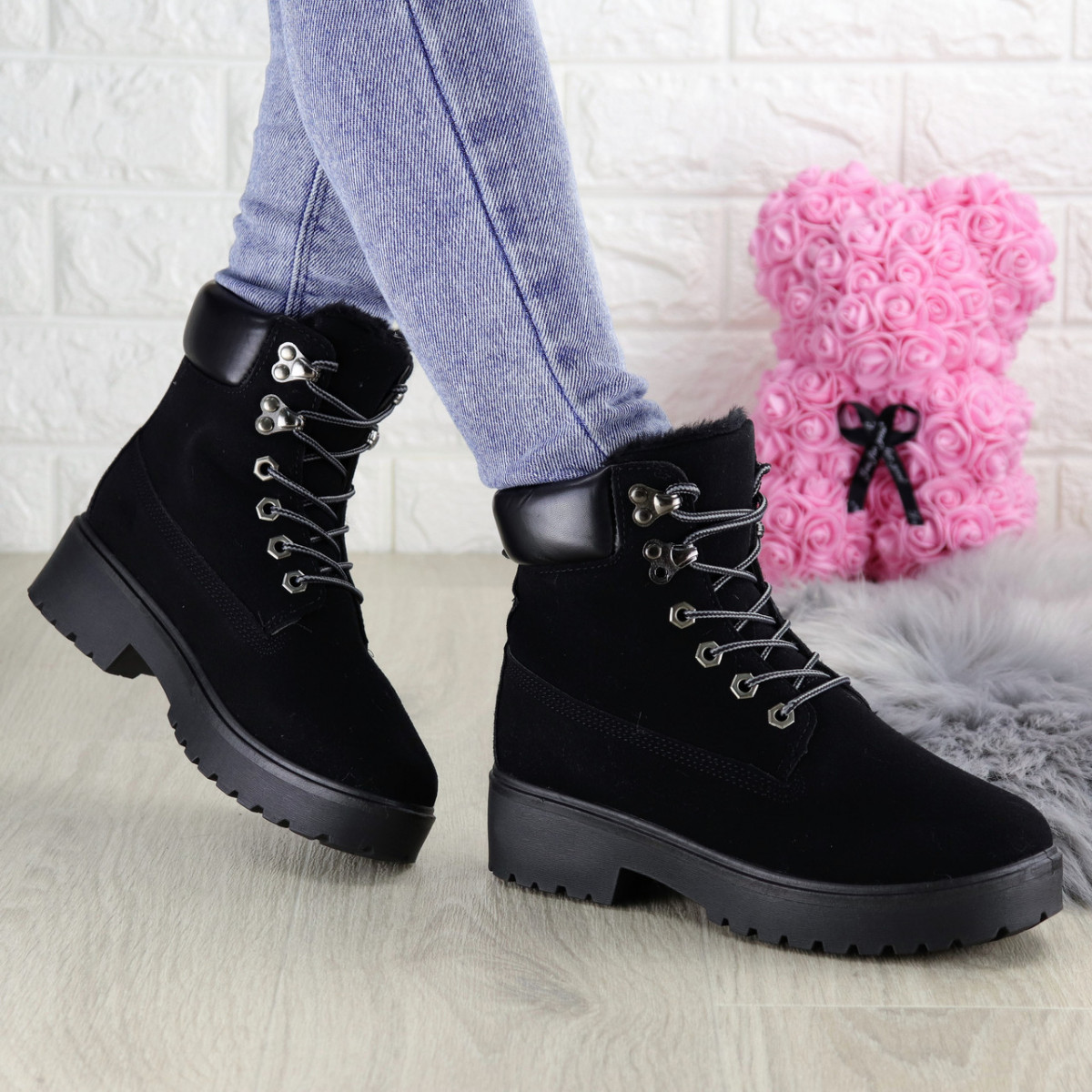 

Женские зимние ботинки Fashion Grace 1329 38 размер 24 см Черный