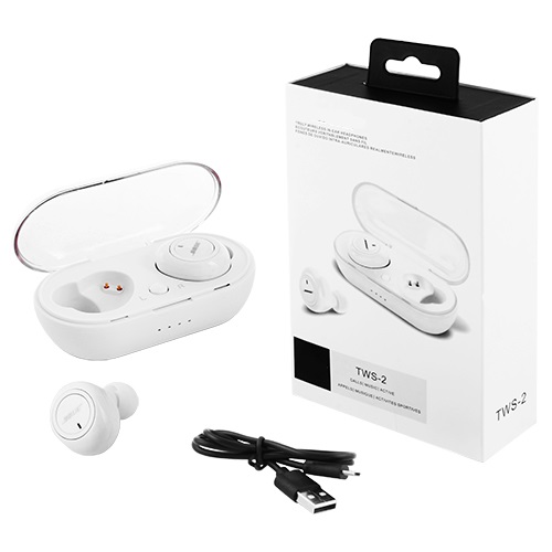 

Беспроводные наушники Wireless TWS 2 с кейсом белые 7573