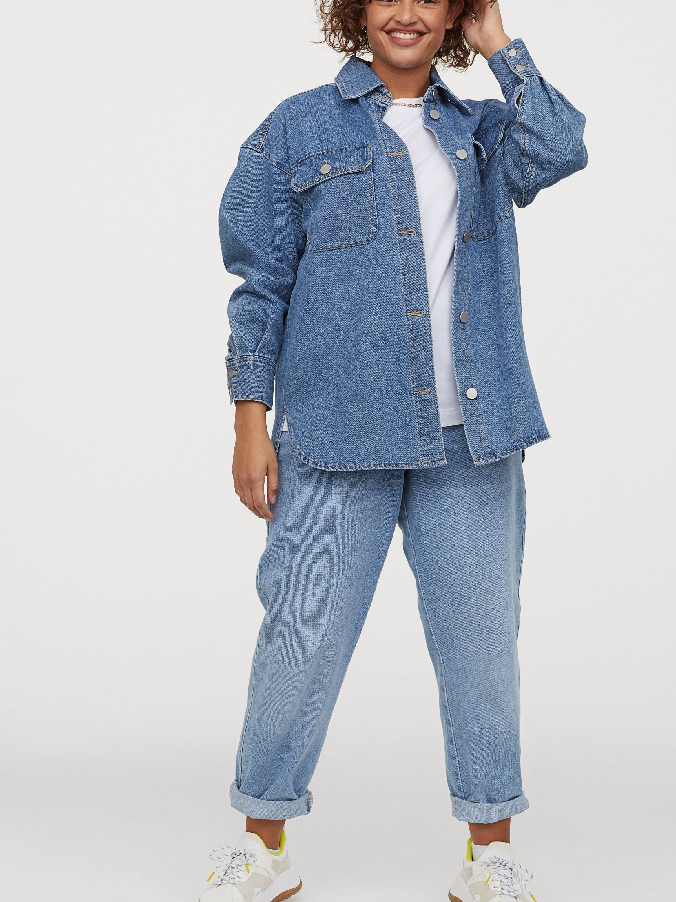 

Рубашка джинсовая H&M 06-0860249-001 M-L Синяя (СА2000001847299)
