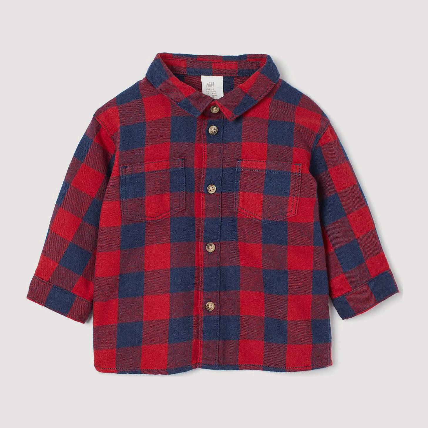 

Рубашка H&M 2803-7463092 98 см Красно-синий/Клетка