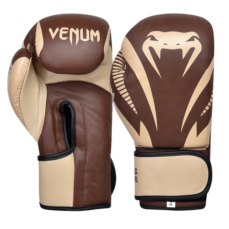 

Перчатки для бокса и единоборств Venum IMPACT CLASSIC Heroe кожаные 8316 Brown 12 унций