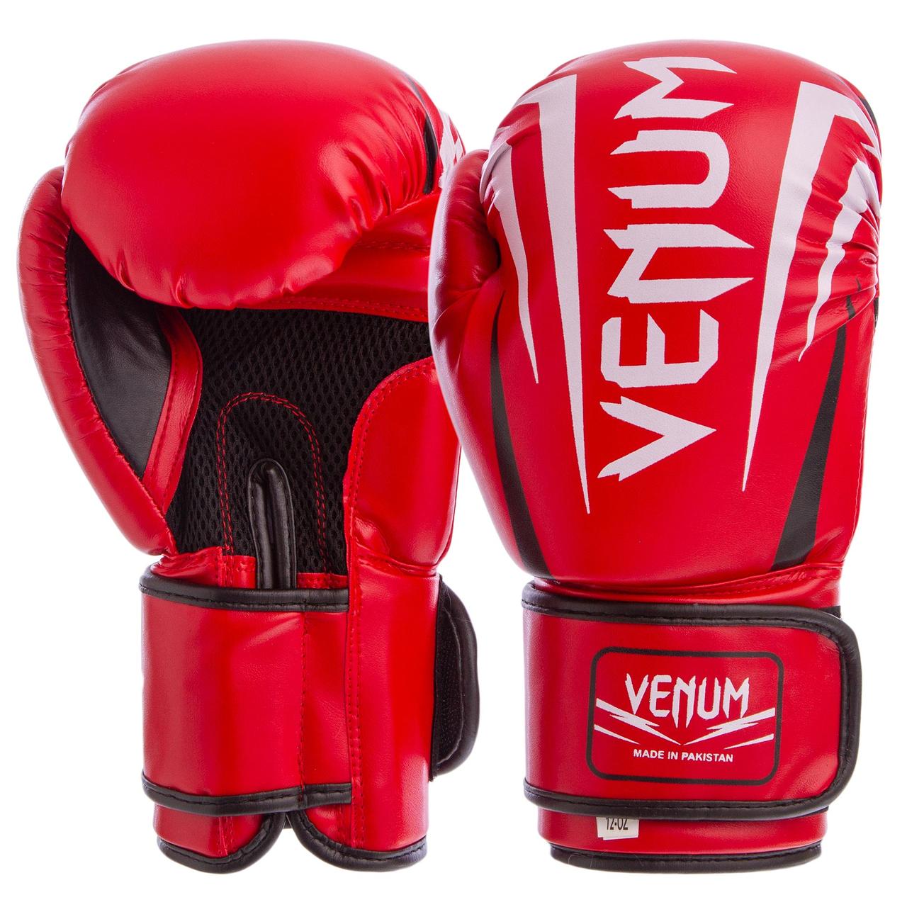 

Перчатки для бокса и единоборств на липучке Venum Heroe 5315 Red-White 10 унций