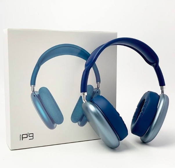 

Беспроводные Bluetooth стерео наушники Macaron P9 с MP3 синие