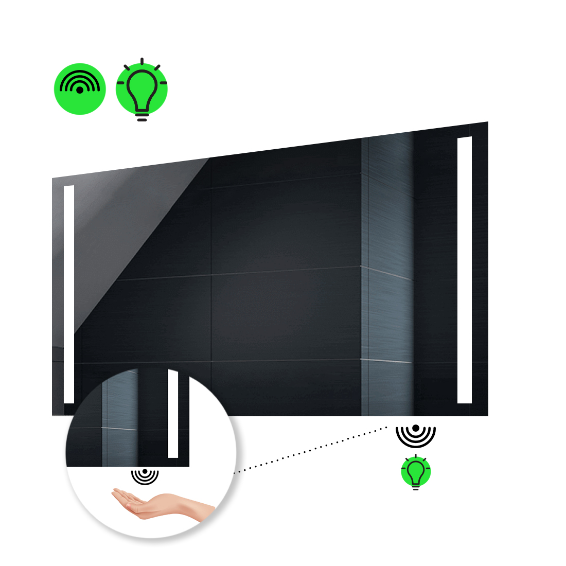 

Зеркало Adelita с Led-подсветкой, с ИК включателем 100x80 см
