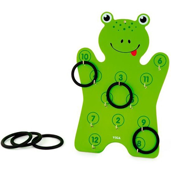 

Игровой набор Viga Toys Лягушонок с кольцами зеленый