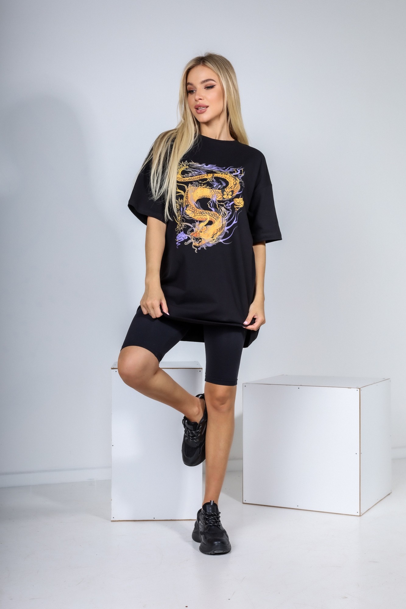 

Футболка-Туника L Чёрная RMG TEXTIL 202012/2