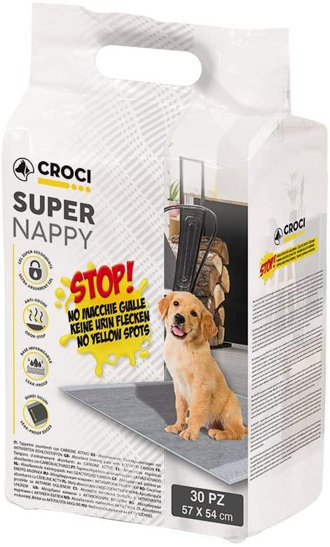 

Одноразовые пеленки 57x54 см Croci Super nappy. Для собак с активированным углем 30 шт/уп