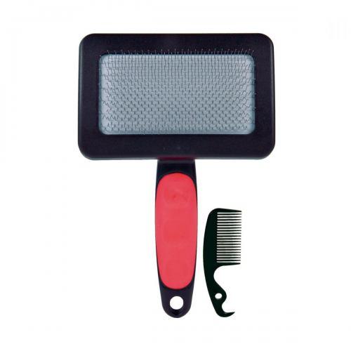 

Щётка-пуходёрка с пластиковой ручкой и пластиковая расчёска Trixie 12 см / 19 см, набор