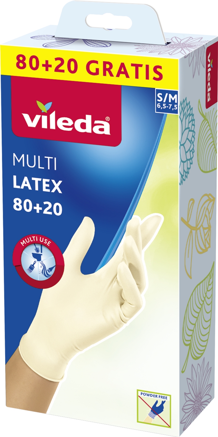 

Перчатки Vileda Glove Multi размер S/M 80+20 шт