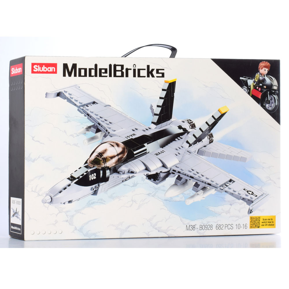 

Конструктор SLUBAN M38-B0928 Model Bricksamp Бойовий літак, 682 деталі