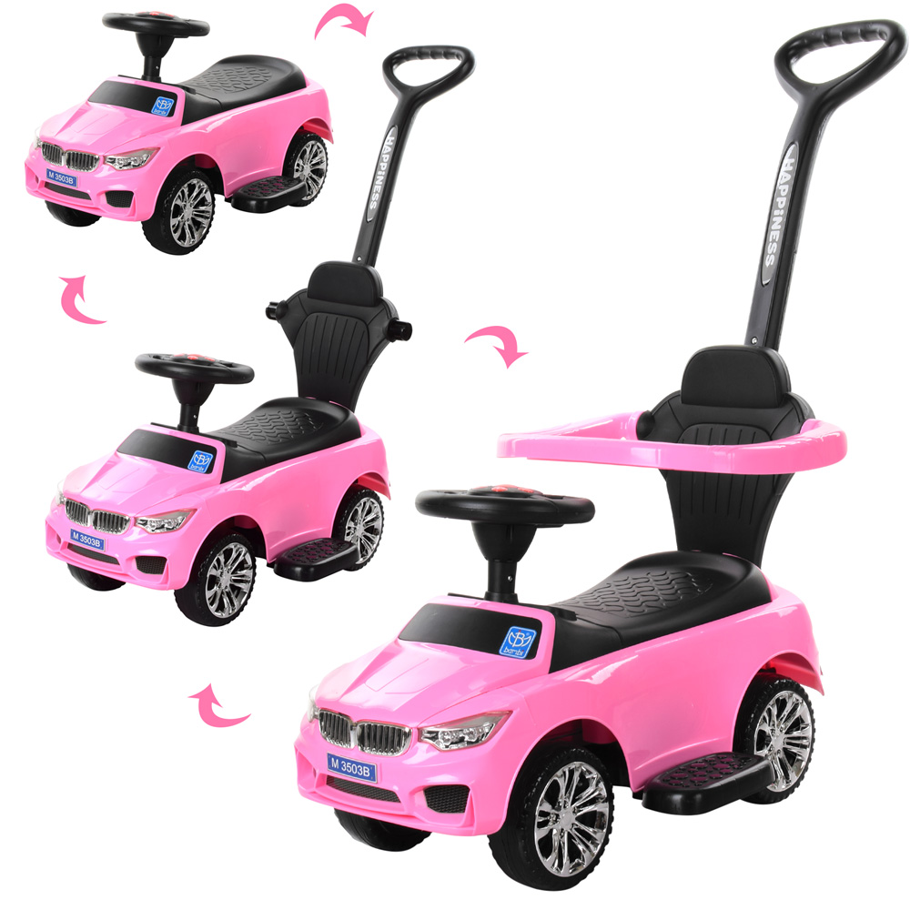 

Каталка-толокар Bambi M 3503B-8 ручка, рожевий, музика, світло