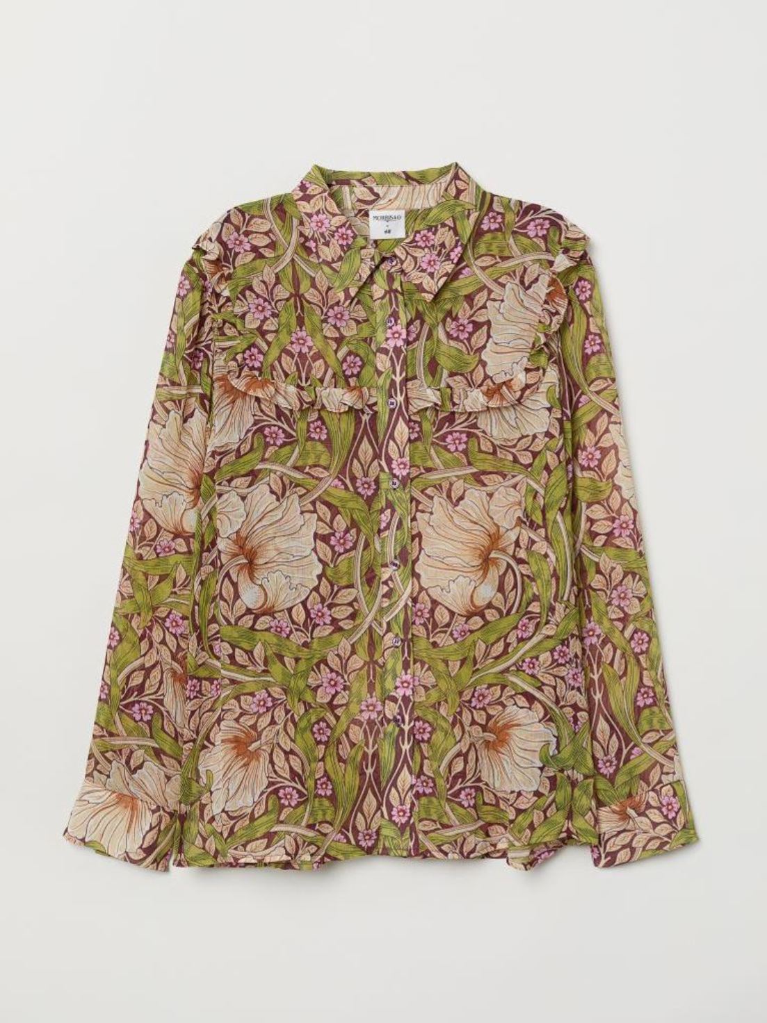 

Блузка с оборками H&M 0692411  Цветочный принт, Блузка с оборками H&M 0692411 2XL Цветочный принт