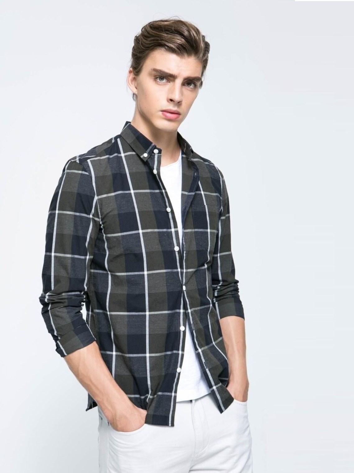 

Рубашка в клетку Jack & Jones 216305543  Хаки, Рубашка в клетку Jack & Jones 216305543 S Хаки