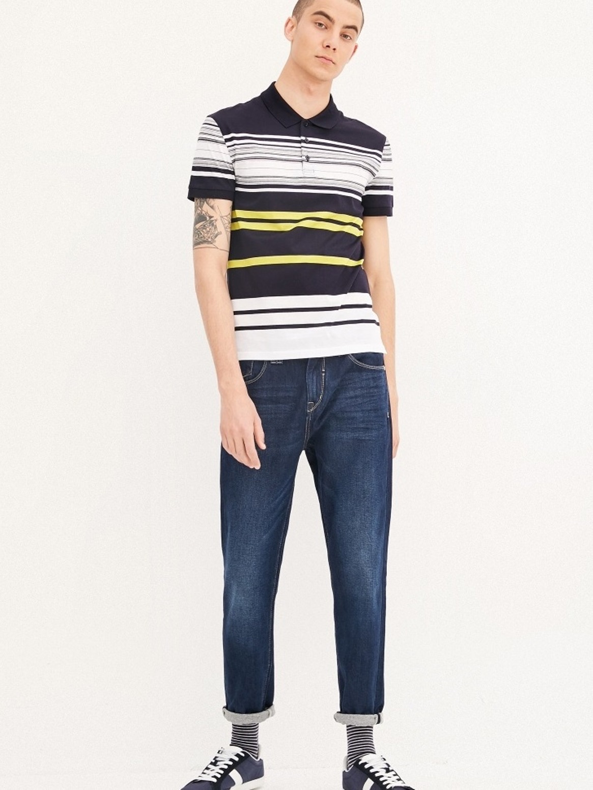 

Поло в цветную полоску Jack & Jones 217206518  Синий, Поло в цветную полоску Jack & Jones 217206518 XS Синий