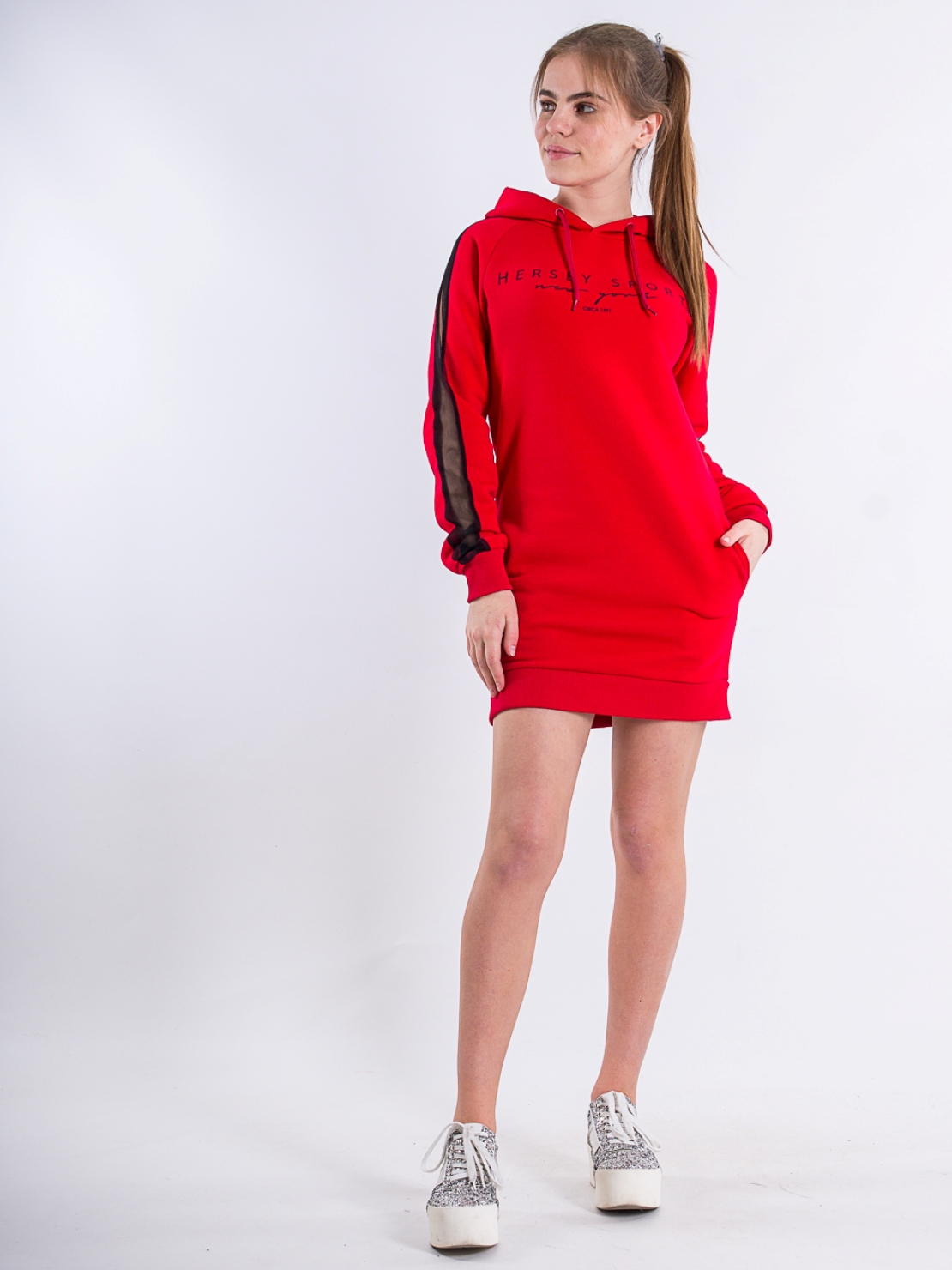 

Спортивное платье с капюшоном Beck&Hersey BHW71  Красный, Спортивное платье с капюшоном Beck&Hersey BHW71 S Красный