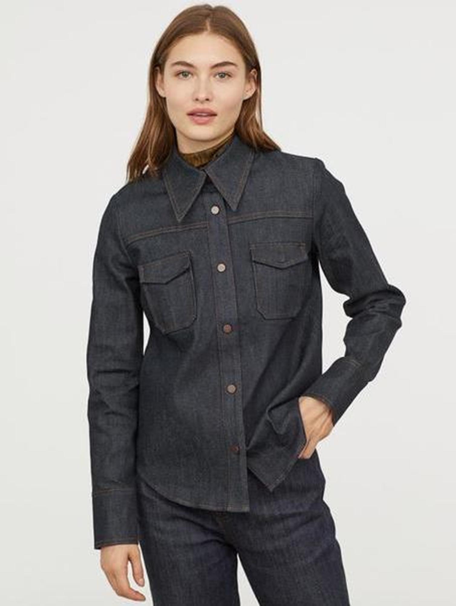 

Рубашка H&M 0689982 EU34 Серый