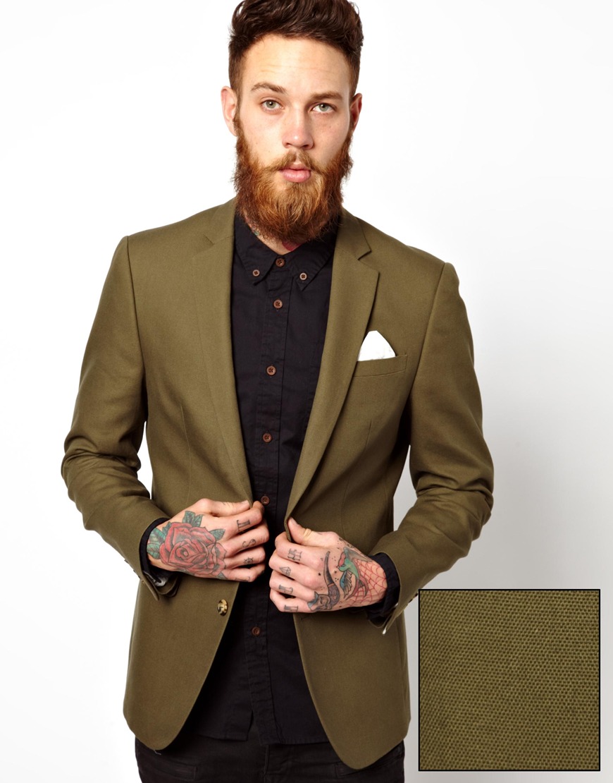 

Пиджак ASOS AS382059 L Хаки