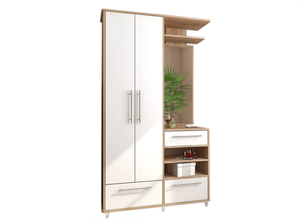 

Прихожая Сокме Ниагара с тумбой для обуви дуб сонома/белый