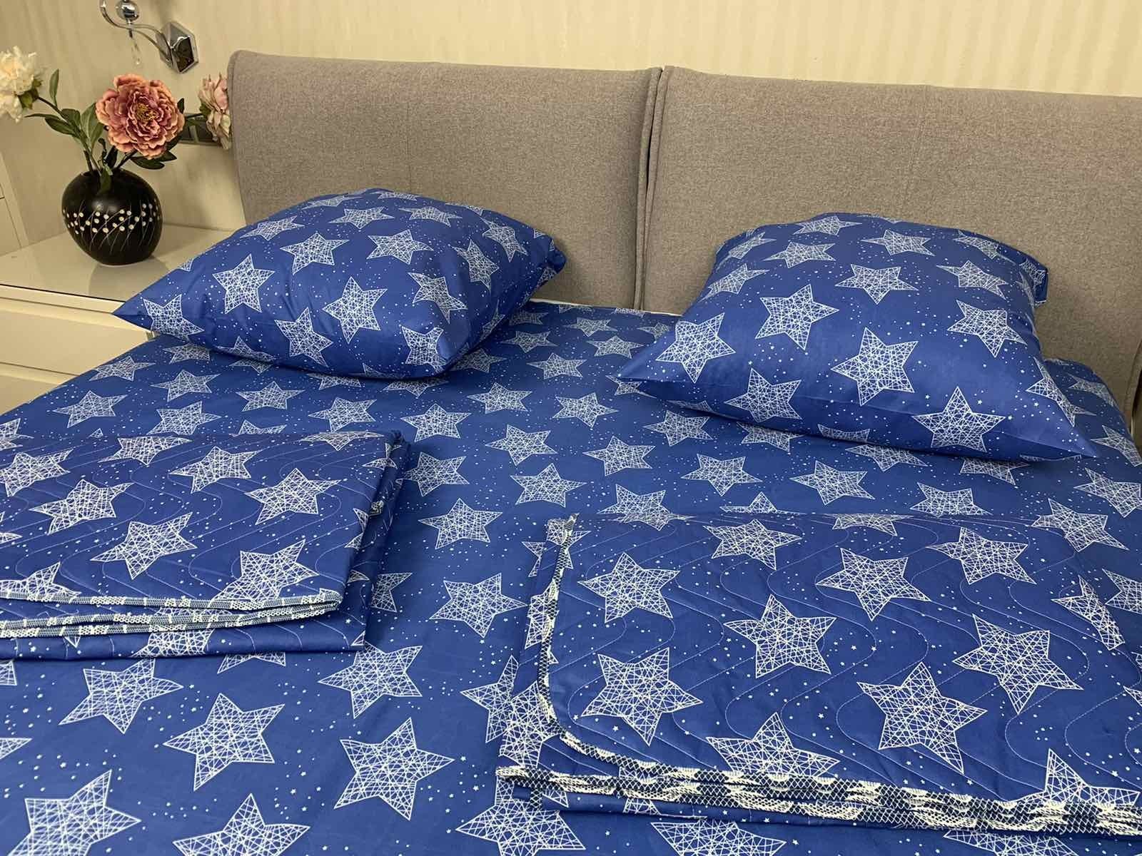 

Літній комплект постільної білизни (2 літні стегані ковдри, простирадло та дві наволочки) мод 03