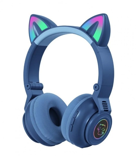 

Беспроводные Bluetooth наушники с кошачьими ушками STN-26 Cat Ear LED подсветка Синий