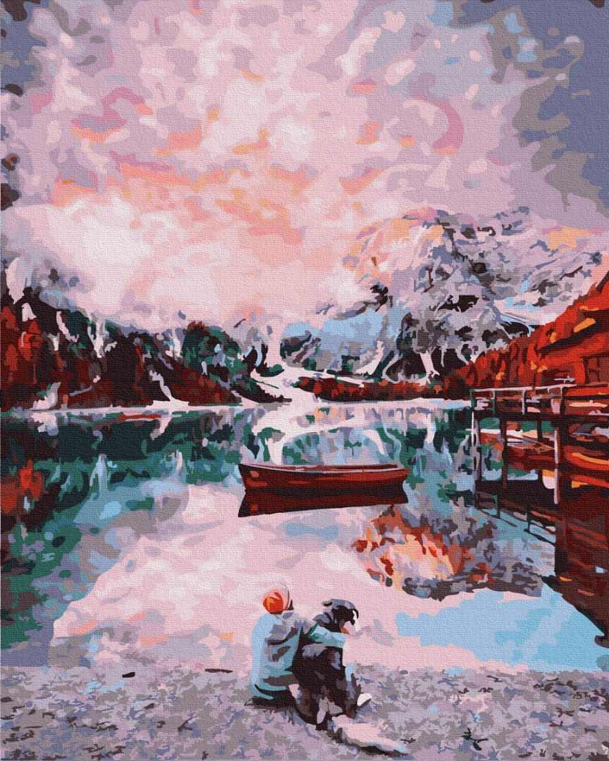 

Картина по номерам - Друзья на озере BrushMe 40*50см. (GX32635)