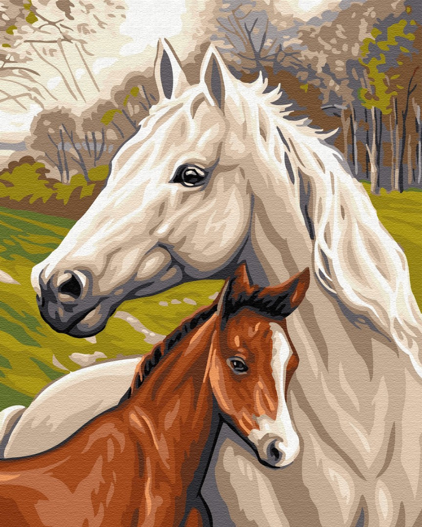 

Картина по номерам - Лошадиная семья BrushMe 40*50см. (GX33101)