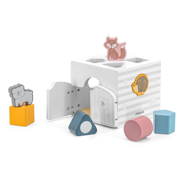 

Дерев'яний сортер із брязкальцями Viga Toys PolarB Будиночок для звірят (44052)