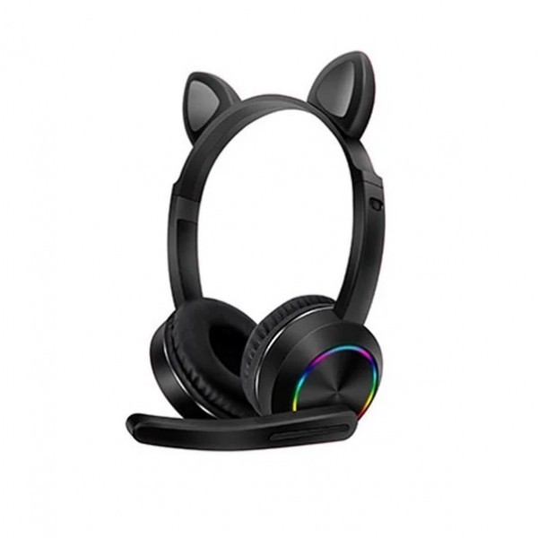 

Беспроводные детские наушники MP3 Наушники с Ушками с подсветкой Cat Ear AKZ-К23 черные