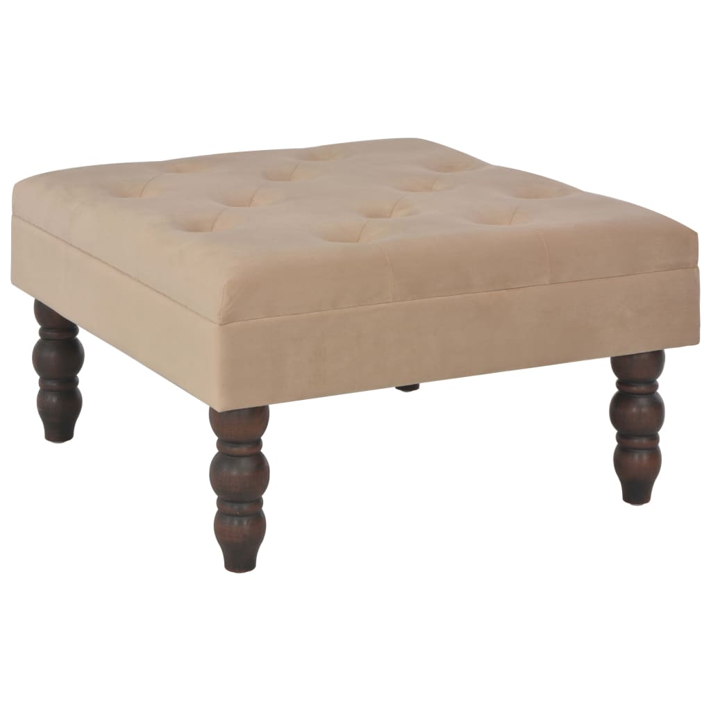 

Табурет Shumee 60x60x36 см з оксамитовим покриттям бежевий 247552
