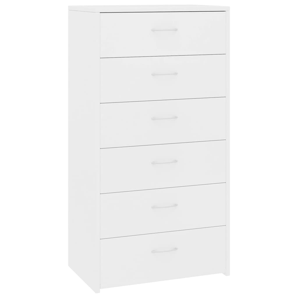 

Комод з 6 шухлядами Shumee 50 х 34 х 96 см ДСП білий 800666