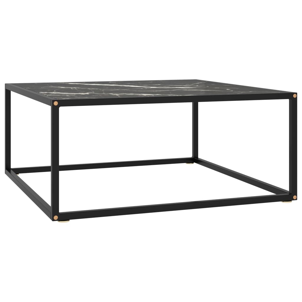 

Чайний стіл Shumee чорне мармурове скло 80x80x35 см 322878
