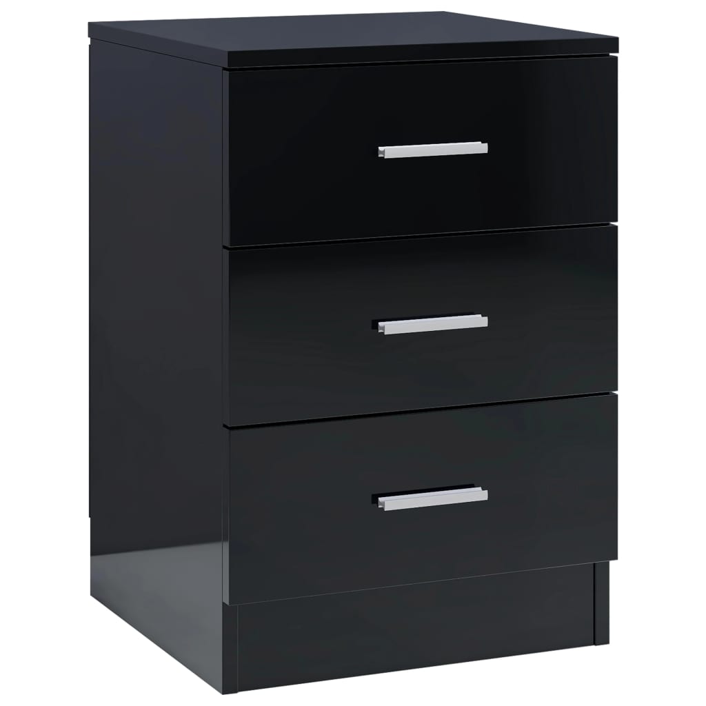 

Тумбочка Shumeeглянцеві чорні 38x35x56 см ДСП 800464