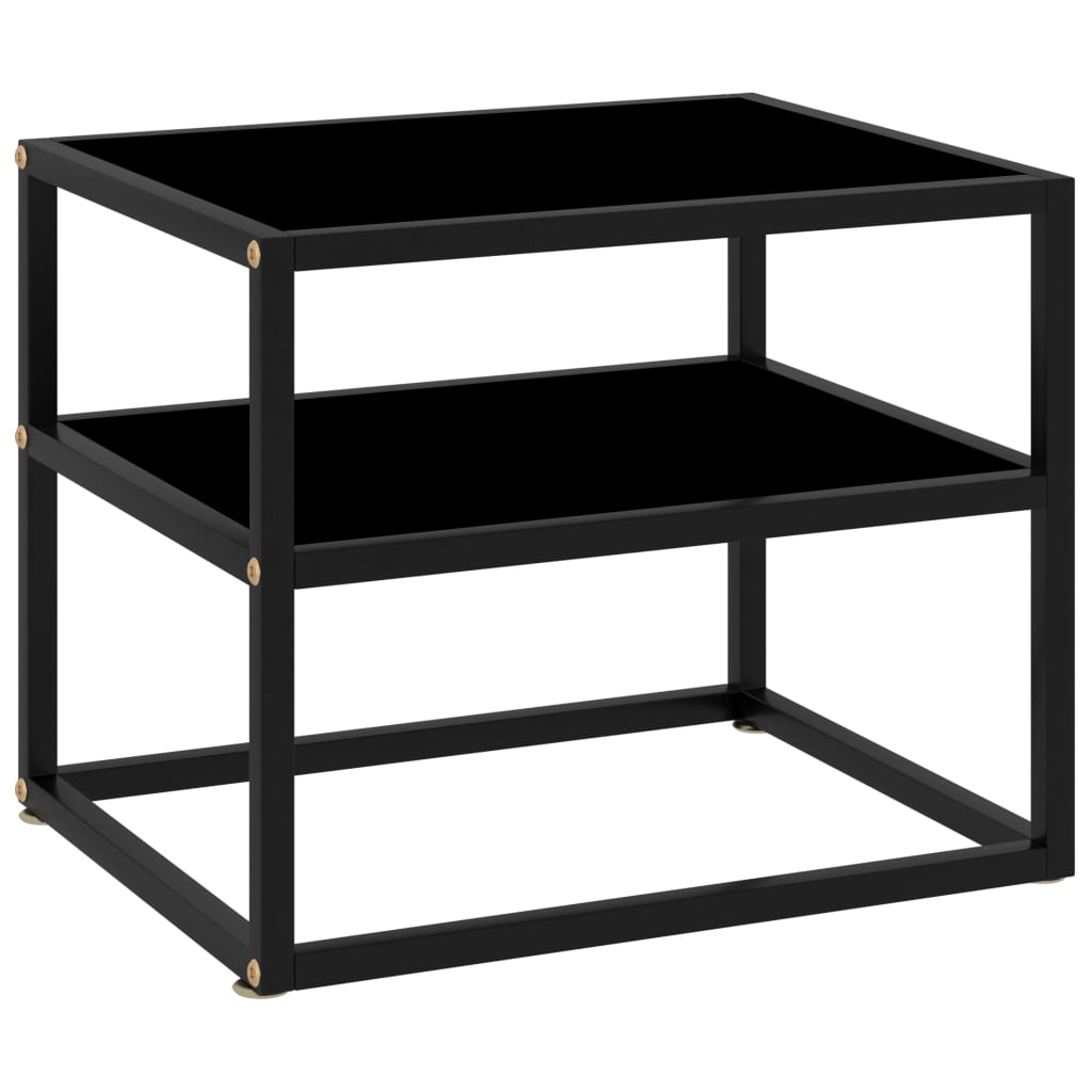 

Стіл консольний чорний 50x40x40 см загартоване скло 322852