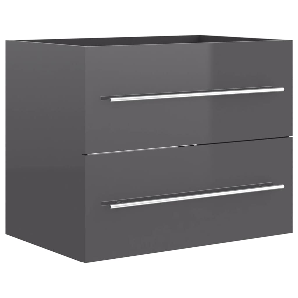 

Тумба для раковини Shumee глянцева поверхня сірий колір 600x385x480 мм 804700