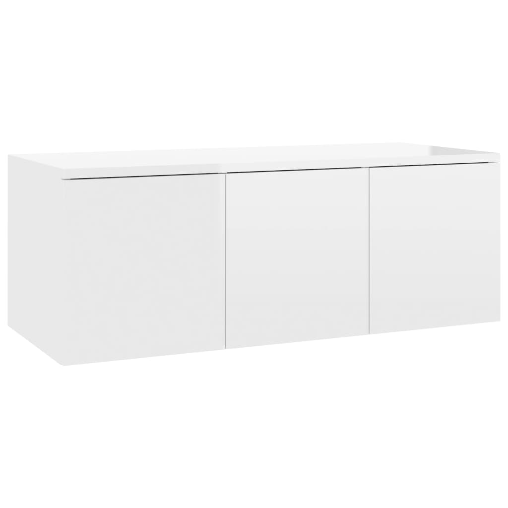 

Тумба під телевізор Shumee 80x34x30 см ДСП білий глянець 801865