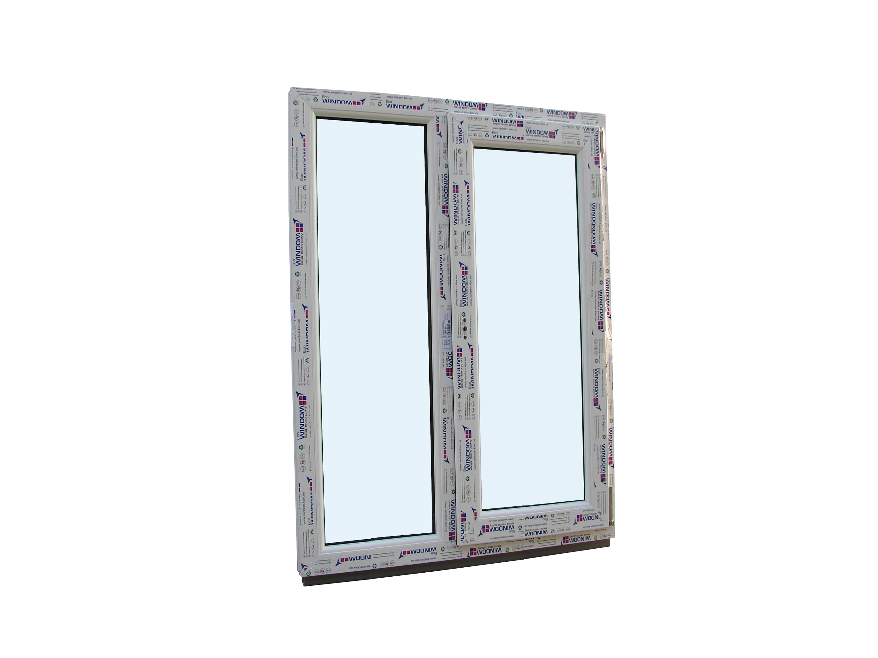 

Окно металлопластиковое двухчастное глухое+(поворотно-откидное) 1100х1600h пластиковое ПВХ окно с одной активной створкой (2670)